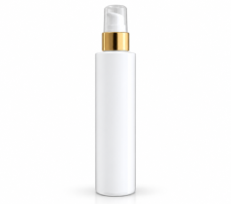 BOCA HDPE 200 ml - cilindrična + Losion pumpica zlatno-bijela